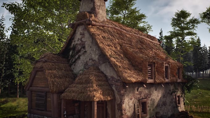 create open world unreal engine or unity 3d game environment with custom assets