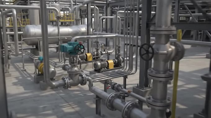 do 3d power plant design, piping layout design and energy facility model