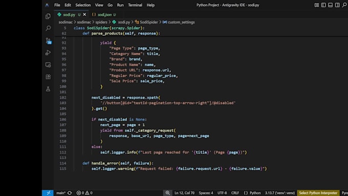 do web scraping and data extraction using python scrapy