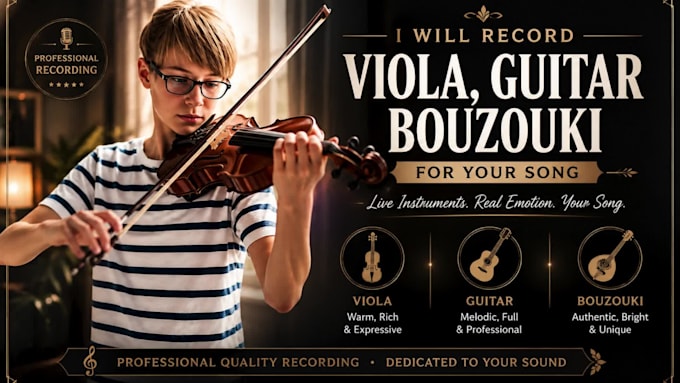 record viola guitar bouzouki for your song