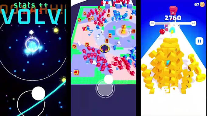 develop a hypercasual mobile game for android using unity
