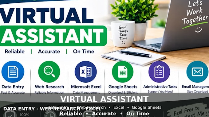 be your reliable virtual assistant for data entry and web research