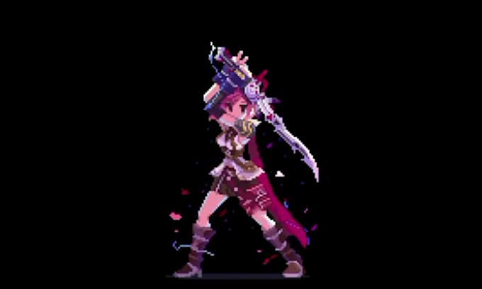 do pixel art animation, pixel art background environment, game art character