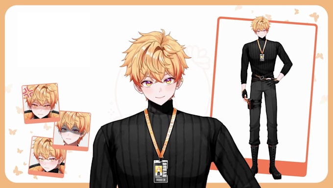draw and rig 2d vtuber model, live2d model, vtuber illustration, vtuber rigging
