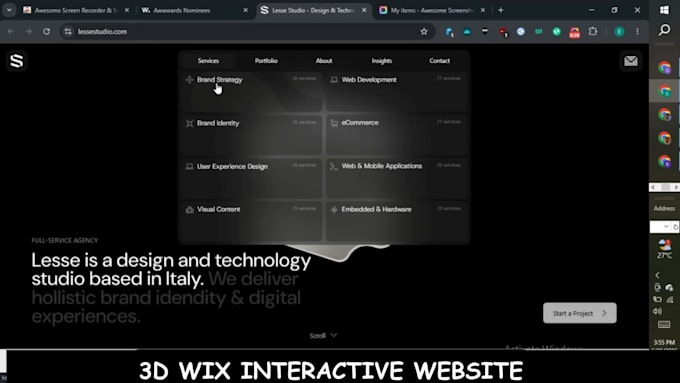 do 3d animated wix website, wix spline animation, interactive wix studio design