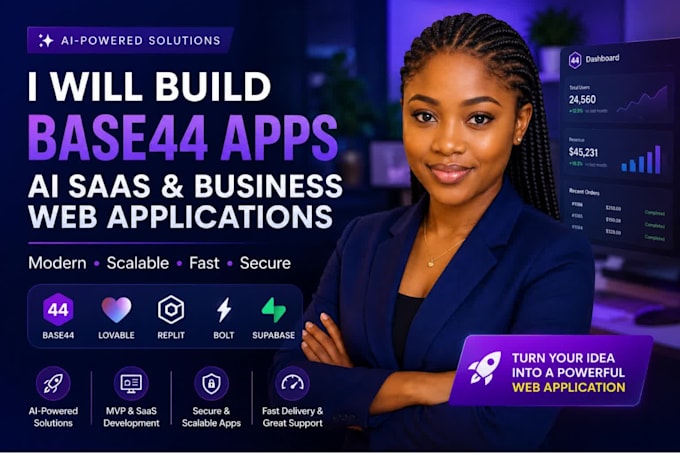 build base44 app base44 web app ai saas mvp and business application