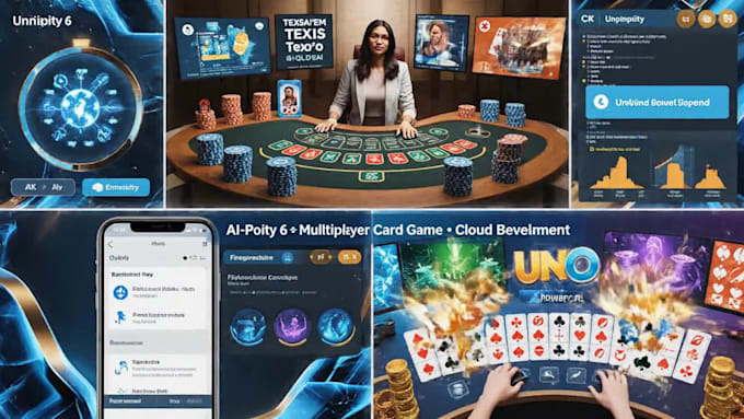 develop multiplayer texas holdem, blackjack, uno, solitaire card games