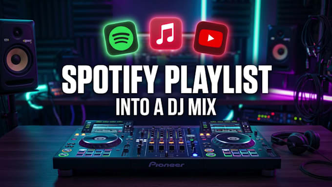 mix spotify, youtube, or apple music playlist into a dj mix