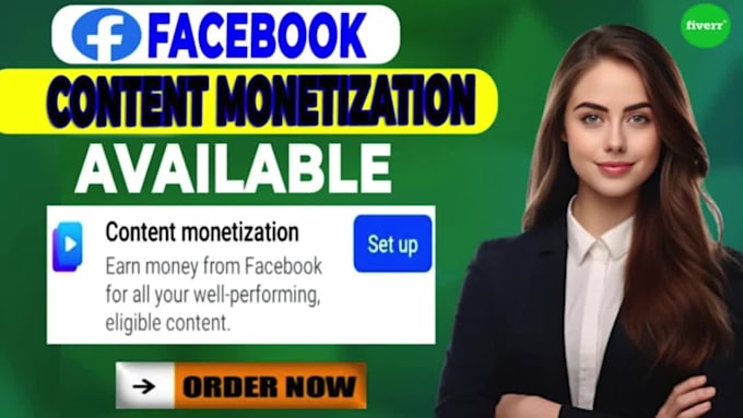 deliver a fully facebook content monetization setup page