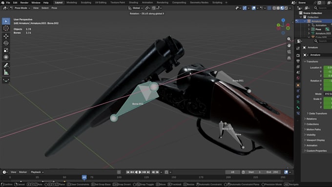 create gameready 3d props and weapon models with textures