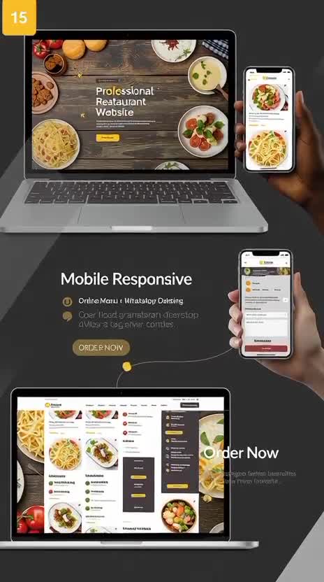 design modern restaurant website with online menu