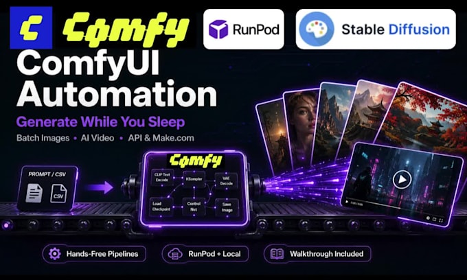 setup cutom comfyui automation for ai art and video generation pipelines