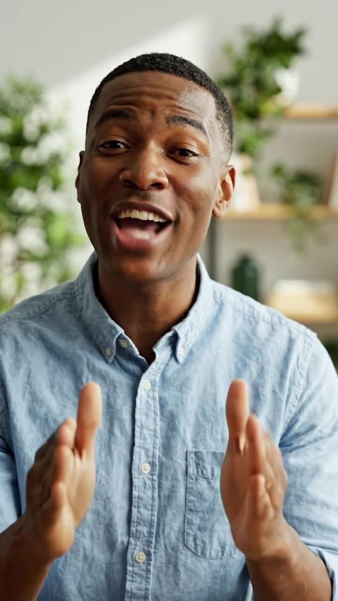 create a male spokesperson video for ads