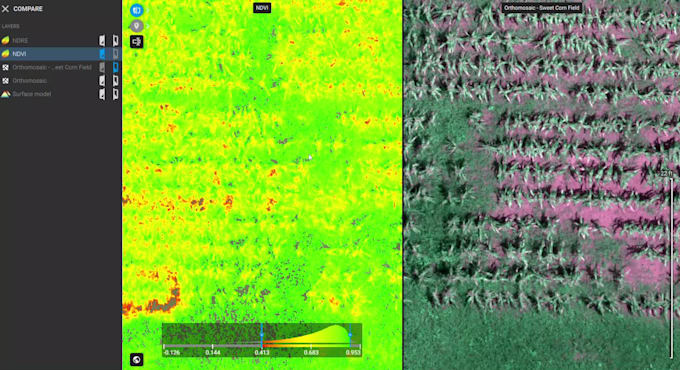 process uav images for precision agriculture, ndvi, and ndre analysis
