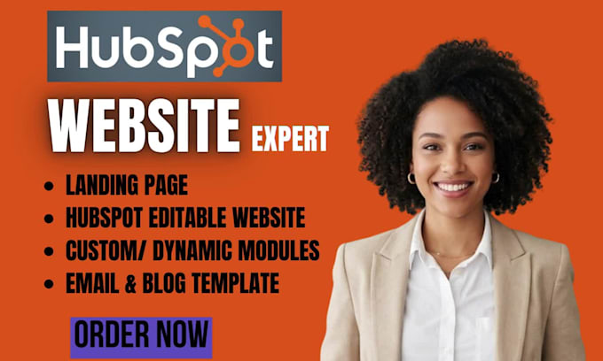 develop custom hubspot website landing page and editable modules hubspot cms