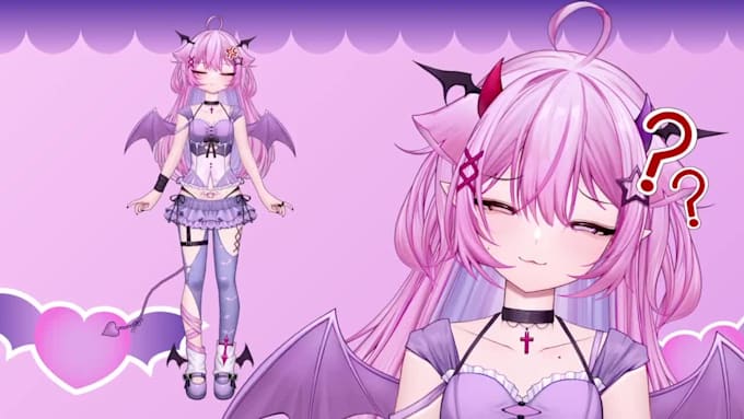 draw and rig pro 2d vtuber model, 3d vtuber design, vtuber rigging in live2d