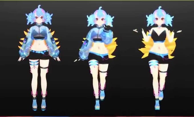 create custom vroid model for vtubers, vrchat avatar, live2d, 3d vtuber avatar