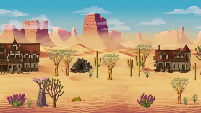 create parallax backgrounds and environment concept art for games