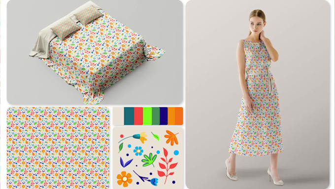 do textile print, seamless and vector pattern design
