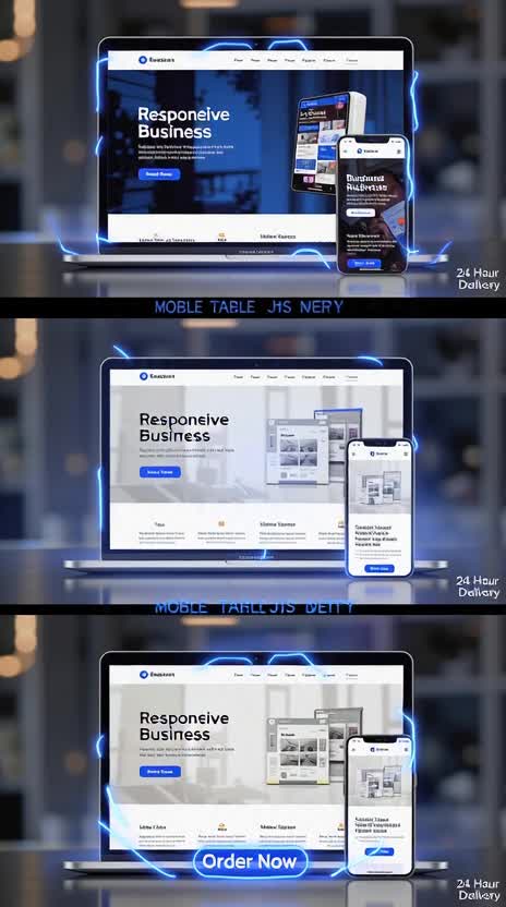 build responsive business website in HTML CSS js