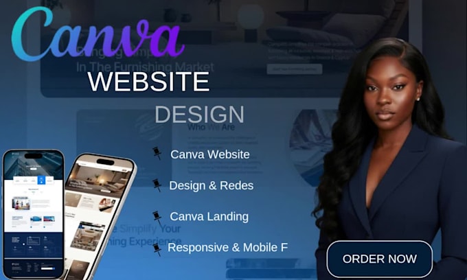 make responsive canva website design and canva landing page
