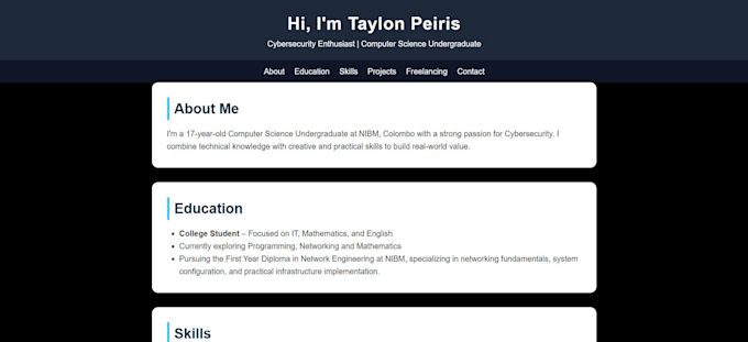 design a modern portfolio website