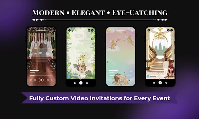 create luxury animated wedding invitation video