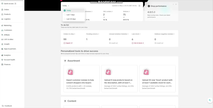 manage your tiktok shop