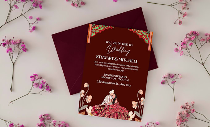 design luxury wedding invitation card