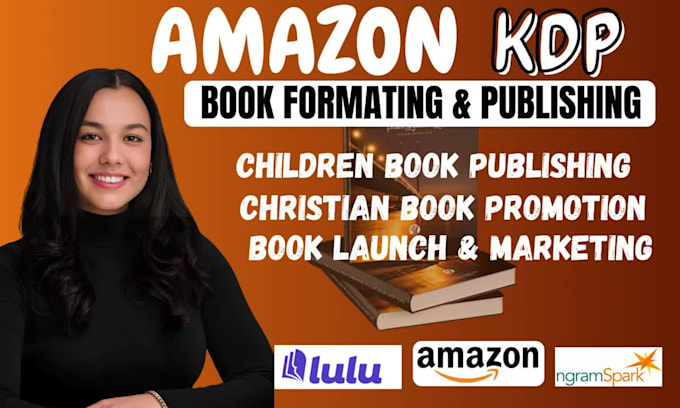 do KDP book formatting, children book layout, and amazon kindle book publishing