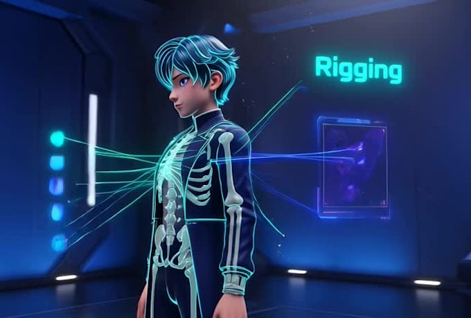do professional 3d character rigging in blender or maya for animation