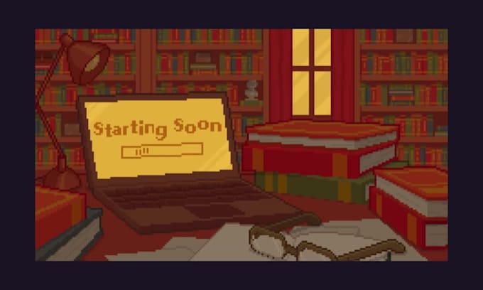 design animated retro pixel art stream screens for you