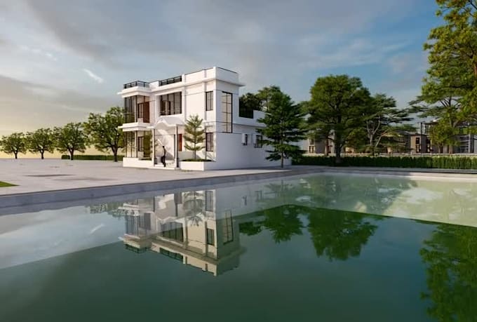 3d exterior render house
