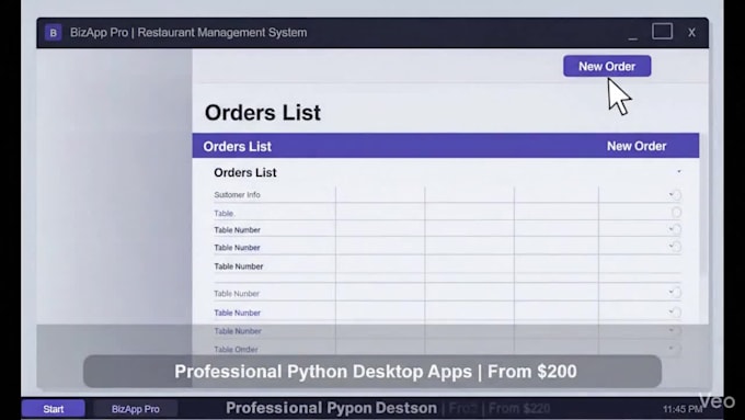 build professional python desktop app for business management and billing system