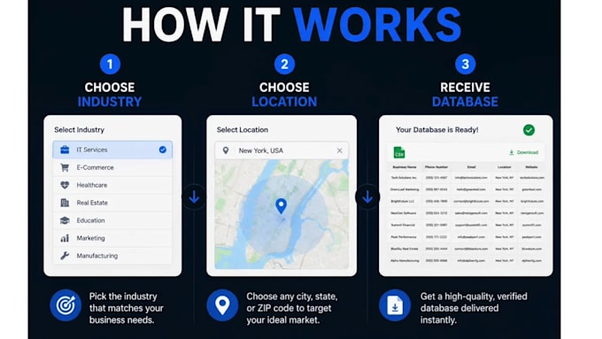 build targeted business contact databases by industry and location