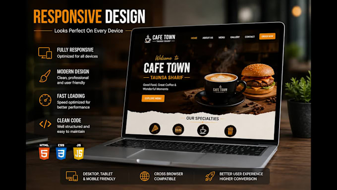 create a modern responsive website for your business