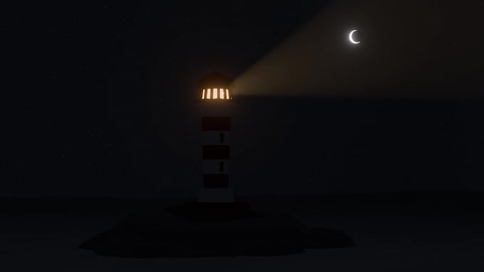 create an atmospheric looping 3d animation or low poly scene