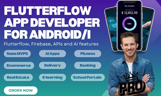 turn figma to flutterflow android or IOS app mvp with firebase or integrate API