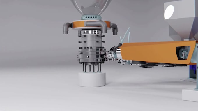create 3d plastic extrusion machine and manufacturing animation
