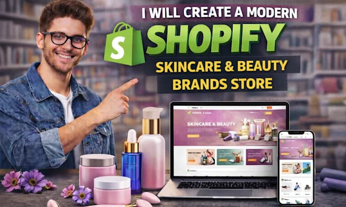 create a modern shopify store for skincare and beauty brands