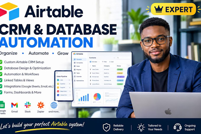 build airtable CRM database and business automation system