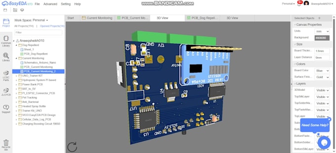 design multilayer pcb and electronic schematics in easyeda
