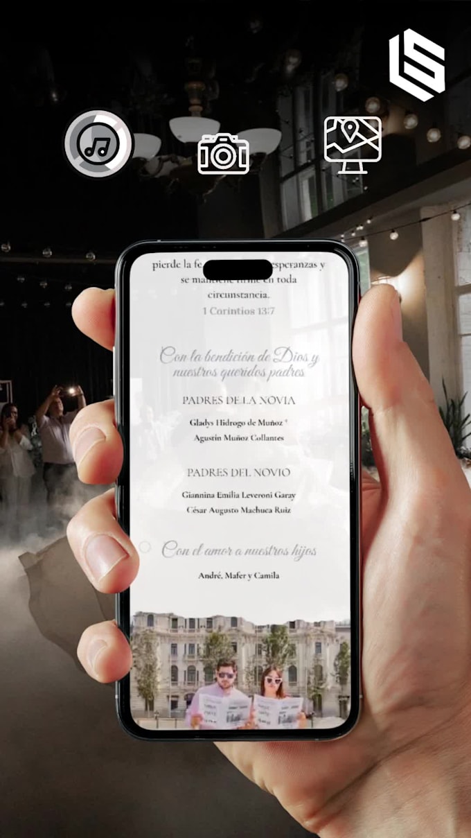 create a wedding invitation website with rsvp and music