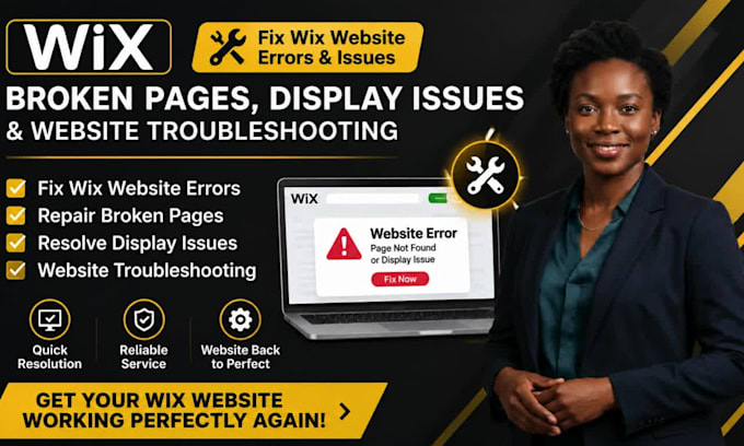fix wix website errors, broken pages, display issues and website troubleshooting