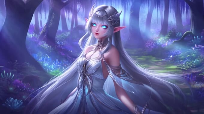create ai anime fantasy character art in midjourney style