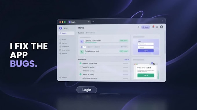 fix bugs, login issues and broken features in your  app