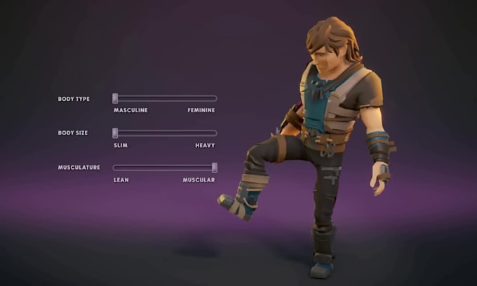 create 3d low poly character 3d stylized game character rigging and animation ps