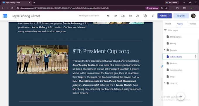 google sites website for startups and businesses