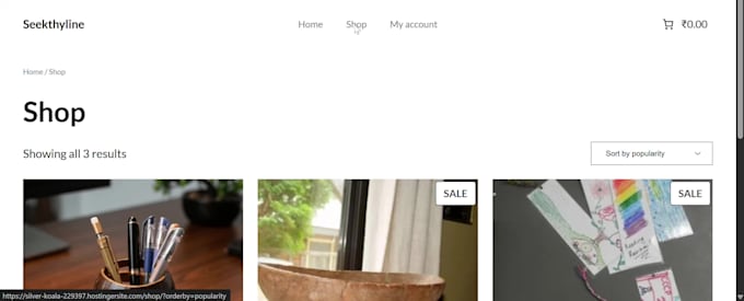 create a website with ecommerce integration and SEO