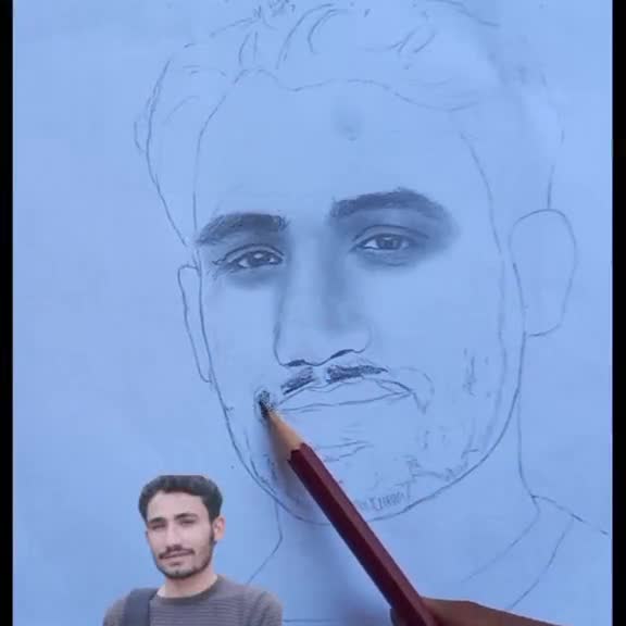 draw realistic pencil portrait from photo with process video